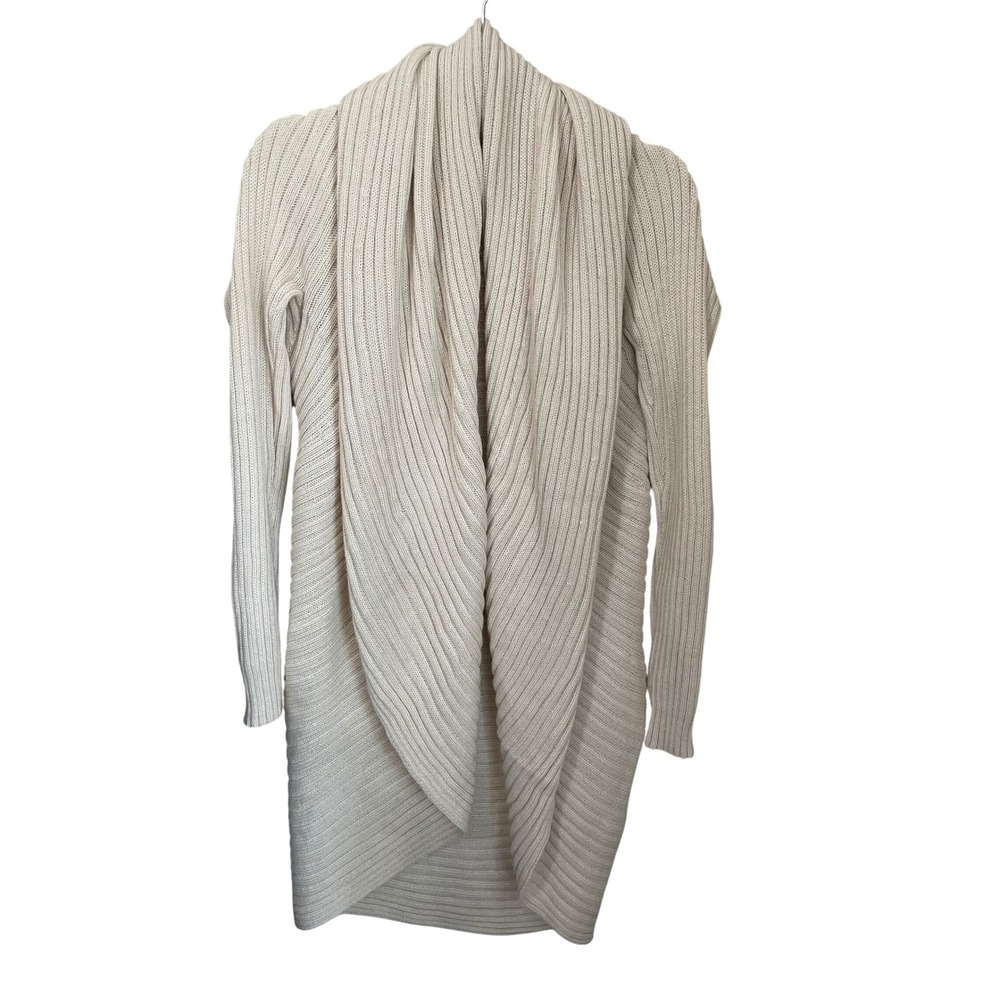 Simply Natural Essential Sweater OS Off White Alpaca Ribbed Cardigan Ivory $289